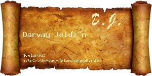 Darvay Jolán névjegykártya