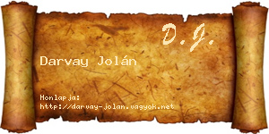 Darvay Jolán névjegykártya