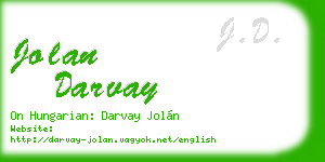 jolan darvay business card